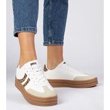 Gemre White women's sneakers with leopard print detail Melly | Shoptok.si