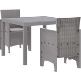 3 Set 3 kosov vrtne jedilnice z blazinami svetlo siva poliratan, (22089762) | Shoptok.si