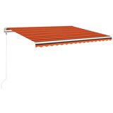 vidaXL Avtomatska tenda LED + senzor 450x350 cm oranžna/rjava, (20702768) Cene