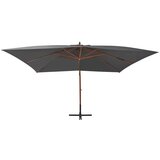  Previsni senčnik z lesenim drogom 400x300 cm antracit | Shoptok.si