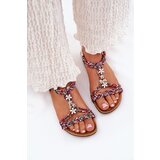 ARTIKER Women's Flat Sandals With Woven Straps And Accessories | Shoptok.si