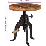  Bočni stolić od obnovljenog drva i željeza 45 x (45 - 62) cm | shoptok.hr