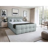 Hom`in POSTELJA Z VZMETNICO 180 cm x 200 cm , les, tekstil, leseni material svetlo siva | Shoptok.si