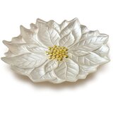 Mondex Okrasni krožnik steklo Allesken Flowie 31,5x31,5x3,6 biserno bel 1 kos, (5000349978) | Shoptok.si
