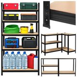 Bigstren metalni regal s 5 polica 180 x 90 x 40 cm, crni, do 1000 kg | shoptok.hr