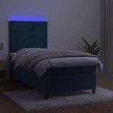  Box spring s madracem LED tamnoplavi 100x200 cm baršun | shoptok.hr