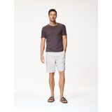 Reserved Regular fit majica kratkih rukava s mješavinom lana - smeđi | shoptok.hr