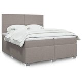 vidaXL Box spring postelja z vzmetnico taupe 200x200 cm blago, (21302340) | Shoptok.si