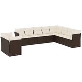  10-dijelni set vrtnih sofa od poliratana s jastucima smeđi | shoptok.hr