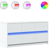 Maison Chic TV omarica - TV stojalo - Televizijska omarica z LED bela 100x34x50 cm inženirski les, (21699745) Cene