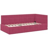 vidaXL Kotna postelja z vzglavjem vinsko rdeča 100 x 200 cm Žamet | Shoptok.si