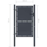 vidaXL Vrtna vrata iz jekla 100x200 cm antracitna | Shoptok.si