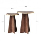 Hanah home set stolova mushroom 2 gold walnut