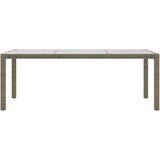  Vrtni stol sivi 190x90x75 cm od kaljenog stakla i poliratana | shoptok.hr