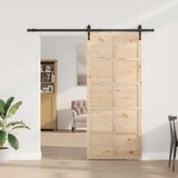 vidaXL Klizna vrata Smeđa 90 x 208 cm Masivna borovina | shoptok.hr