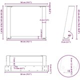  Noge za klubsko mizico v obliki črke U, 2 kosa, bele barve, 50 x (42-43) cm, jeklo, (22123646) | Shoptok.si