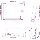  Noge za stolić U-oblika 2 kom bijele 50x(42-43) cm čelik | shoptok.hr