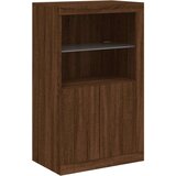 vidaXL Komoda z LED lučkami dimljen rjav hrast 181,5x37x100 cm | Shoptok.si