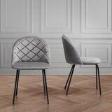 Bessagi Home stol selina, siva, žamet | Shoptok.si