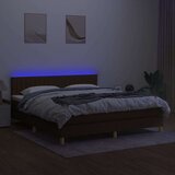  Krevet box spring s madracem LED tamnosmeđi 180x200 cm tkanina | shoptok.hr