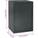 vidaXL varnostna škatla s ključavnico Zatemnjena siva 31x35x50 cm Jeklo | Shoptok.si