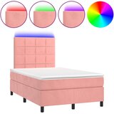  box spring s madracem LED ružičasti 120x200cm baršunasti | shoptok.hr
