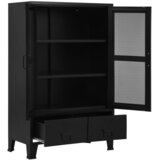 vidaXL Uredski ormarić s mrežastim vratima crni 75x40x120 cm čelični | shoptok.hr