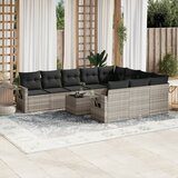 vidaXL 11-dijelni set vrtnih sofa poliratan s jastucima svijetlosivi | shoptok.hr