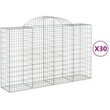  Lučne gabionske košare 30kom 200x50x120/140cm pocinčano željezo | shoptok.hr