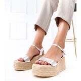  Silver platform espadrille sandals Solora Cijene