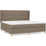  Krevet s oprugama i madracem smeđesivi 200x200 cm od tkanine | shoptok.hr