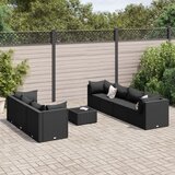 vidaXL 8-dijelna vrtna garnitura od poliratana s jastucima crna | shoptok.hr