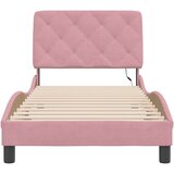  Okvir kreveta s LED-om bez madraca ružičasti 90 x 190 cm baršunasti | shoptok.hr