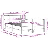  Knjižna postelja brez vzmetnice vošč. rjava 150x200 cm borovina, (21608408) | Shoptok.si
