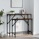  Konzolna mizica 2 kosa rjavi hrast inženirski les, (21824261) | Shoptok.si