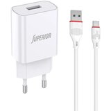 Superior Kućni Punjač SU-P100 10.5W 2.1A Type C, Beli | ePonuda.com