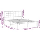  Metalni okvir za krevet s uzglavljem crni 140x200 cm | shoptok.hr