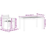  Vrtni set za objed 5 kom. Smeđa Čvrsto drvo akacije | shoptok.hr