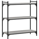  Regal za knjige s 3 razine siva boja hrasta 80x30x86 cm drveni | Eponuda.com