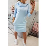 Kesi Dress with hood and pockets in azure color | shoptok.hr