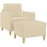  Fotelja s tabureom krem 60 cm od tkanine Krema | Shoptok.si
