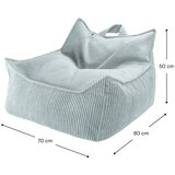 Wigiwama Mentolno zelena otroška vreča za sedenje iz rebrastega žameta Chair – | Shoptok.si