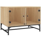 Furnova Klubska mizica s steklenimi vrati sonoma hrast 68,5x50x50 cm, (21914506) | Shoptok.si