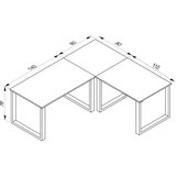 MID.YOU Kotna Pisalna Miza Lona, Antracit, Črna, 220x190cm | Shoptok.si