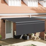 vidaXL Skrovita tenda Siva 400 × 300 cm Aluminij, tkanina | shoptok.hr