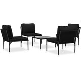  5-dijelna vrtna garnitura s jastucima crna PVC | shoptok.hr