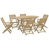 7-dijelni vrtni blagovaonski set od masivnog bagremovog drva | shoptok.hr