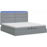  Krevet od pjene s madracem i LED-om Svjetlosiva 200 x 200 cm - Svjetlosiva 200 x 200 cm Prošiveno gumbima | shoptok.hr