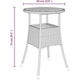  Vrtni stol Ø 60 x 75 cm od bagremovog drva i poliratana sivi | shoptok.hr