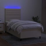  box spring s madracem LED krem 80 x 200 cm od tkanine | shoptok.hr